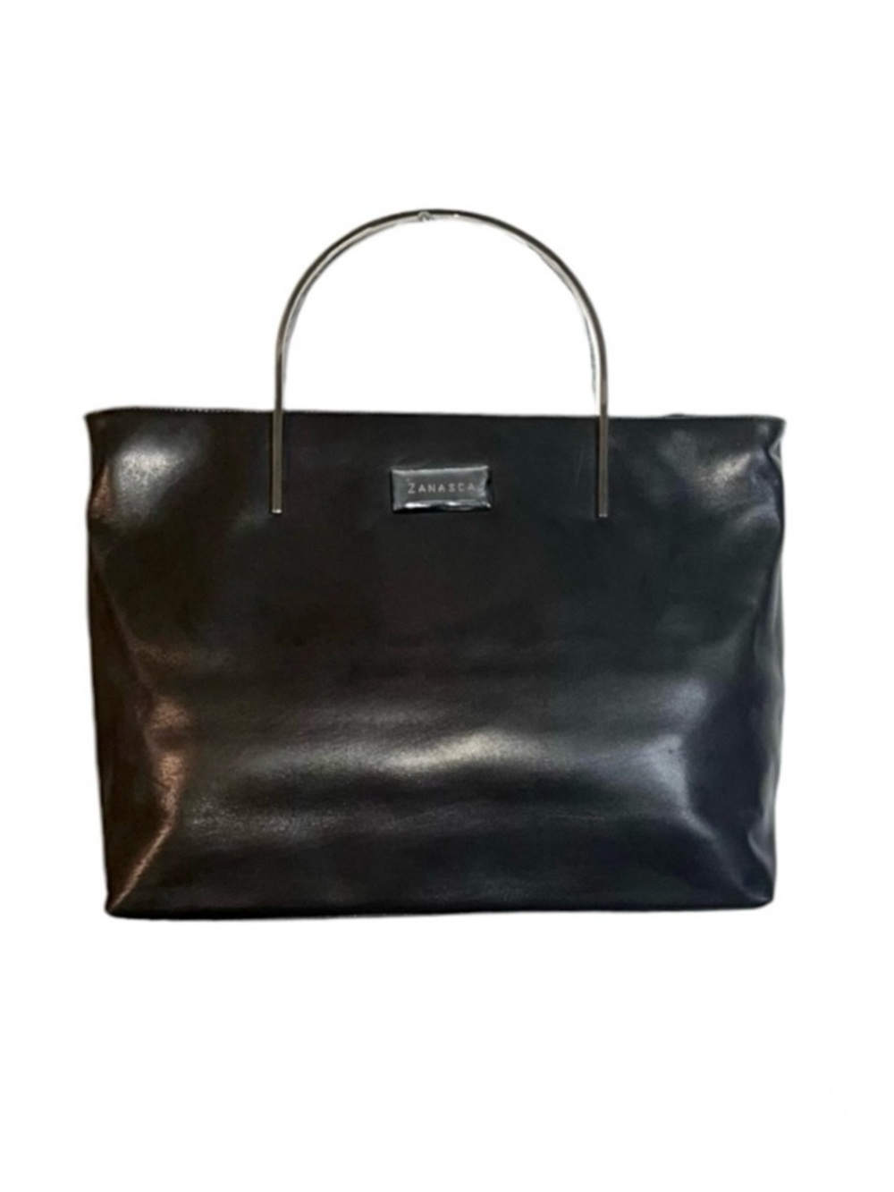 Nebuloni by Flavio Zanasca Made in Italy Genuine Leather Black Tote Bag